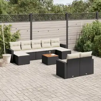 ManoMano 10-tlg. Garten-Sofagarnitur mit Kissen Schwarz Poly Rattan vidaXL71325 Angebot