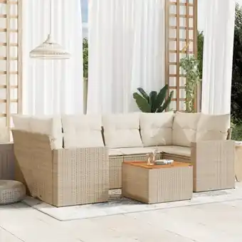 ManoMano 7-tlg. Garten-Sofagarnitur mit Kissen Beige Poly Rattan vidaXL10669 Angebot