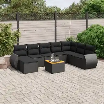 ManoMano 9-tlg. Garten-Sofagarnitur mit Kissen Schwarz Poly Rattan vidaXL19680 Angebot