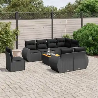 ManoMano 9-tlg. Garten-Sofagarnitur mit Kissen Schwarz Poly Rattan vidaXL45577 Angebot