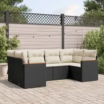 ManoMano 6-tlg. Garten-Sofagarnitur mit Kissen Schwarz Poly Rattan vidaXL47379 Angebot