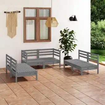 ManoMano 6-tlg. Garten-Lounge-Set Grau Massivholz Kiefer vidaXL344994 Angebot