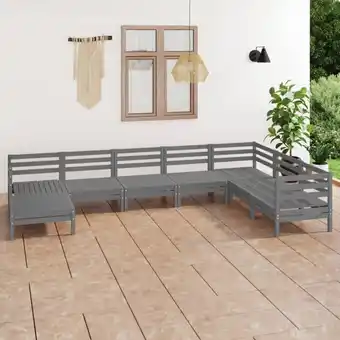 ManoMano 8-tlg. Garten-Lounge-Set Massivholz Kiefer Grau vidaXL292523 Angebot