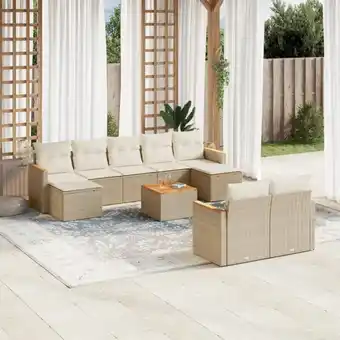 ManoMano 10-tlg. Garten-Sofagarnitur mit Kissen Beige Poly Rattan vidaXL86173 Angebot