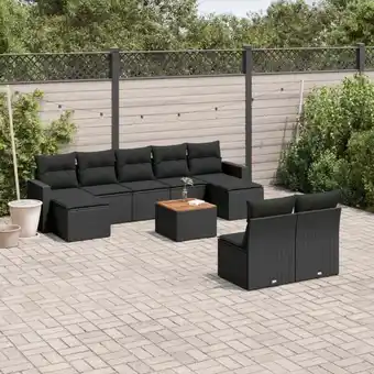 ManoMano 10-tlg. Garten-Sofagarnitur mit Kissen Schwarz Poly Rattan vidaXL97252 Angebot