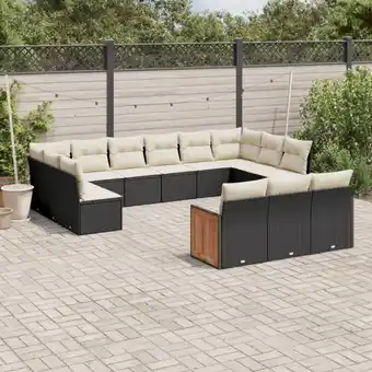 ManoMano 13-tlg. Garten-Sofagarnitur mit Kissen Schwarz Poly Rattan vidaXL31529 Angebot