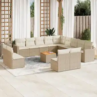 ManoMano 14-tlg. Garten-Sofagarnitur mit Kissen Beige Poly Rattan vidaXL73501 Angebot