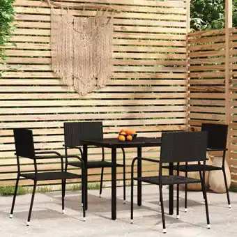 ManoMano Bonnevie - 5-tlg. Garten-Essgruppe,Gartenmöbel Set Schwarz vidaXL Angebot