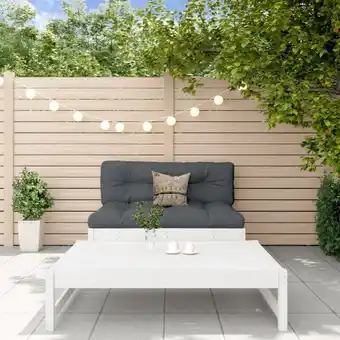 ManoMano 2-tlg. Garten-Lounge-Set,Gartenmöbel-Set mit Kissen Weiß Massivholz vidaXL Angebot