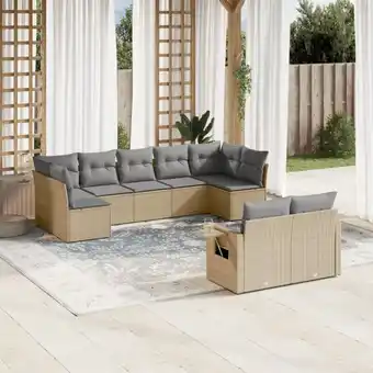 ManoMano 9-tlg. Garten-Sofagarnitur mit Kissen Beige Poly Rattan vidaXL81898 Angebot