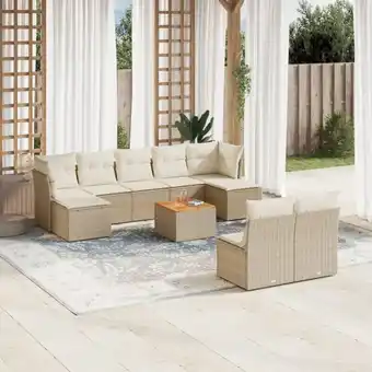 ManoMano 10-tlg. Garten-Sofagarnitur mit Kissen Beige Poly Rattan vidaXL14565 Angebot