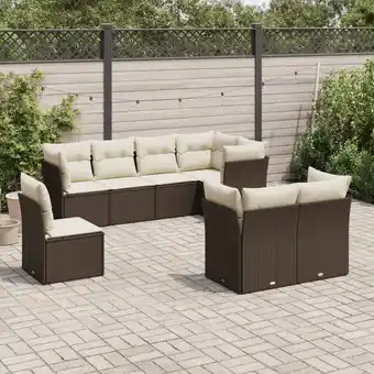 ManoMano 8-tlg. Garten-Sofagarnitur mit Kissen Braun Poly Rattan vidaXL475958 Angebot