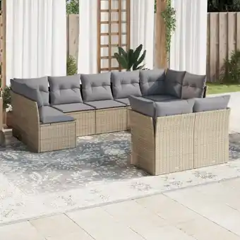 ManoMano 9-tlg. Garten-Sofagarnitur mit Kissen Beige Poly Rattan vidaXL962454 Angebot