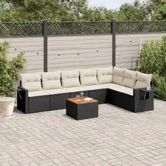 ManoMano 8-tlg. Garten-Sofagarnitur mit Kissen Schwarz Poly Rattan vidaXL94402 Angebot