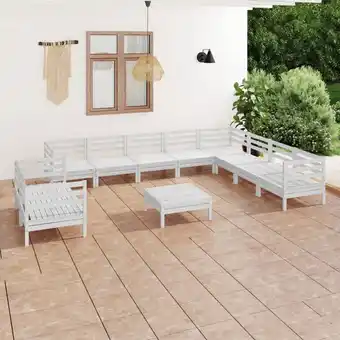 ManoMano 11-tlg. Garten-Lounge-Set Massivholz Kiefer Weiß vidaXL503188 Angebot