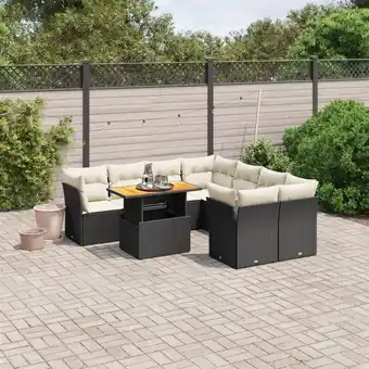 ManoMano 9-tlg. Garten-Sofagarnitur mit Kissen Schwarz Poly Rattan vidaXL21159 Angebot