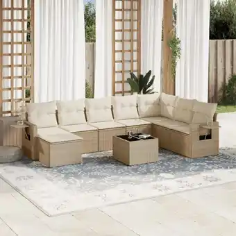 ManoMano 9-tlg. Garten-Sofagarnitur mit Kissen Beige Poly Rattan vidaXL20490 Angebot