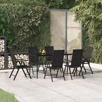 ManoMano 7-tlg. Garten-Essgruppe,Gartenmöbel Set Schwarz Poly Rattan vidaXL Angebot