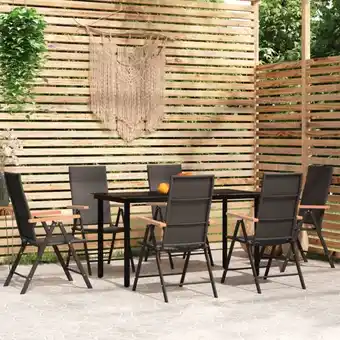 ManoMano 7-tlg. Garten-Essgruppe,Gartenmöbel Set,Gartenmöbel Set Schwarz vidaXL Angebot