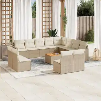 ManoMano 13-tlg. Garten-Sofagarnitur mit Kissen Beige Poly Rattan vidaXL32304 Angebot