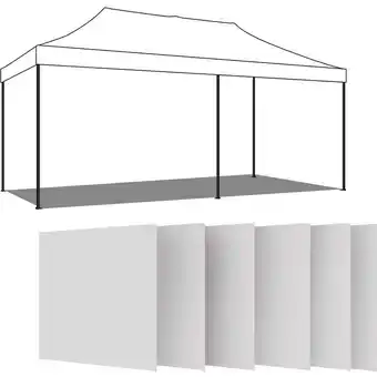 ManoMano Satz von 6 seitlichen Leinwänden für Gazebo 3X6M mit Klettverschluss Angebot