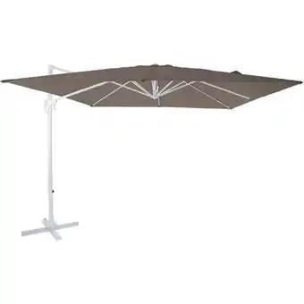 ManoMano AXI Nima Ampelschirm Rechteckig 300 x 300 cm in Weiß / Taupe Sonnenschirm für Garten / Terrasse mit Aluminium Rahmen Inkl. Kr Angebot