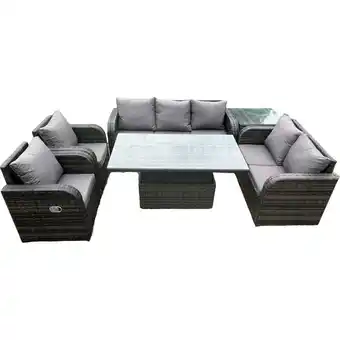 ManoMano Wicker pe Rattan Outdoor Gartenmöbel Sets Höhenverstellbarer aufsteigender Esstisch Liegender Stuhl Sofa Set mit Beistelltisc Angebot