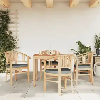 ManoMano 5-tlg. Garten-Essgruppe, Garten-Lounge-Set, Sitzgruppe Gartenset Massivholz Teak LLOAQ892337 MaisonChic Angebot