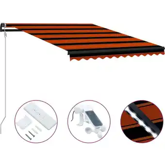 ManoMano Einziehbare Markise mit Windsensor & LED 300x250cm Orange Braun vidaXL701086 Angebot