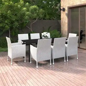 ManoMano 9-tlg. Garten-Essgruppe，Gartenmöbel Set mit Auflagen Poly Rattan und Glas vidaXL Angebot