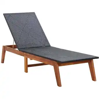 ManoMano Sonnenliege，Liegestuhl，Gartenliege Poly Rattan und Akazie Massivholz VEIN803517 MaisonChic Angebot