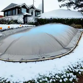 ManoMano Aufblasbare Poolabdeckung Oval 490x300 cm Grau Überwinterung Luft Kissen Pool Angebot