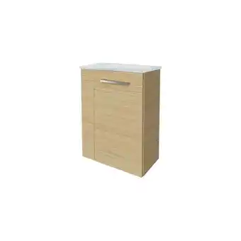 ManoMano B. style sbc Gäste-WC Set 2 Teile – Waschtischunterschrank in Holz Braun mit Waschbecken aus Glas in Weiß – Waschbeckenunters Angebot