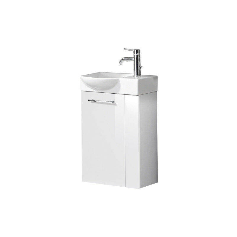 Sbc sceno Gäste wc Set 3-teilig 45 cm, Weiß, links, Keramik Hahnloch rechts   Armatur-90050145 ...