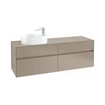 ManoMano Collaro Waschbeckenunterschrank 1600x548x500 mm, 4 Auszüge , für Waschbecken links, C06600, Farbe: Front/Korpus: Glossy Grey, Angebot