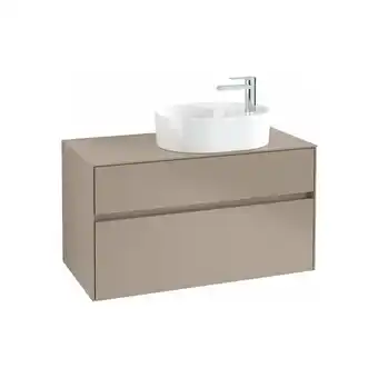 ManoMano Collaro Waschbeckenunterschrank 1000x548x500 mm, 2 Auszüge , für Waschbecken rechts, C05600, Farbe: Front/Korpus: Glossy Grey Angebot