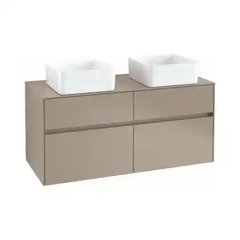 ManoMano Collaro Waschbeckenunterschrank 1200x548x500 mm, 4 Auszüge , für 2 Waschbecken, C04400, Farbe: Front/Korpus: Glossy Grey, Gri Angebot