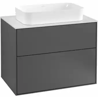 ManoMano Villeroy und Boch Finion Waschtischunterschrank F63100, 800x603x501mm, Abdeckplatte White Matt, Farbe: Glossy Black Lacquer - Angebot