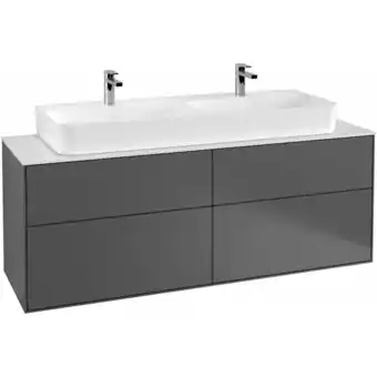 ManoMano Villeroy und Boch Finion Waschtischunterschrank F20200, 1600x603x501mm, Abdeckplatte Black Matt, Farbe: Midnight Blue Matt La Angebot