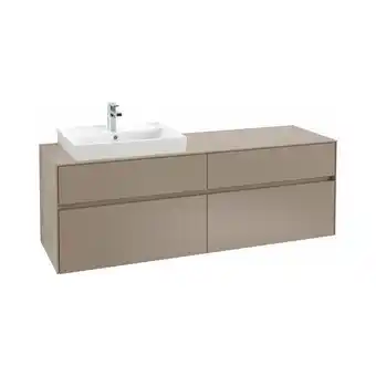 ManoMano Collaro Waschbeckenunterschrank 1600x548x500 mm, 4 Auszüge , für Waschbecken links, C02200, Farbe: Front/Korpus: Stone Oak Gr Angebot