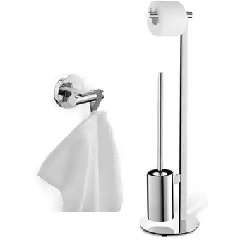 ManoMano Saqu Black Toilettenzubehörset 2-in-1 Edelstahl glänzend - Glanz Rostfreier Stahl Angebot