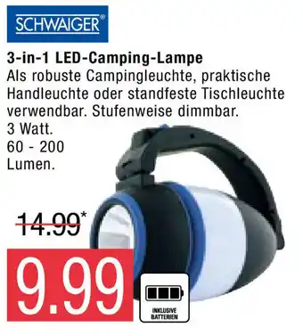 Marktkauf Schwaiger 3 in 1 LED Camping Lampe Angebot