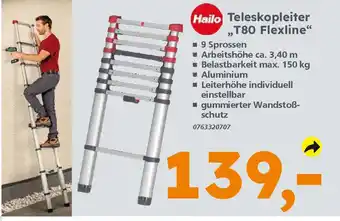 Globus Baumarkt Hailo Teleskopleiter „T80 Flexline" Angebot