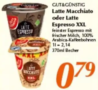 inkoop GUT&GÜNSTIG Latte Macchiato oder Latte Espresso XXL 370 ml Becher Angebot