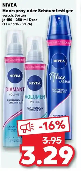 Kaufland NIVEA Haarspray oder Schaumfestiger 150-250 ml Dose Angebot