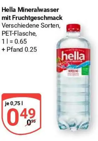 Globus Hella Mineralwasser mit Fruchtgeschmack 750ml Angebot