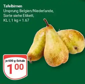 Globus Tafelbirnen je 600 g-Schale Angebot