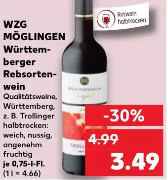 Kaufland WZG MÖGLINGEN Württem- berger Rebsorten- wein 0,75 l Fl. Angebot