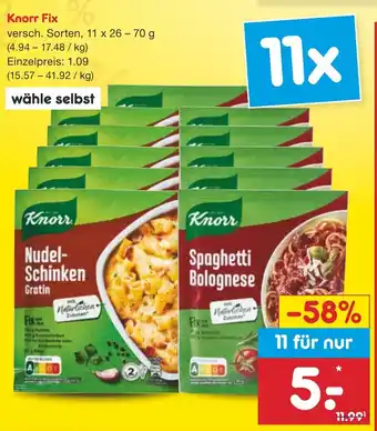 Netto Marken-Discount Knorr Fix 11 x 26-70 g Angebot