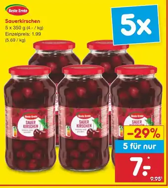 Netto Marken-Discount Beste Ernte Sauerkirschen 5 x 350 g Angebot